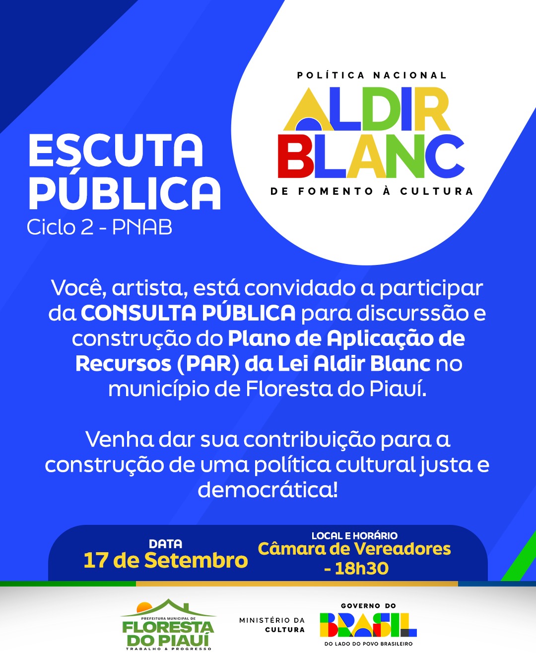  Escuta  Pública da Lei Aldir Blanc  da Prefeitura de Floresta PI